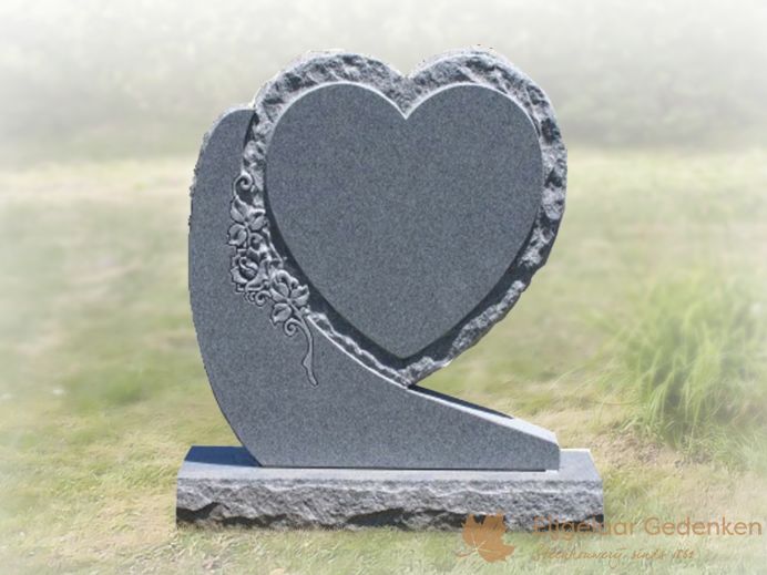 Grafsteen hart met natuurlijke vorm foto 1