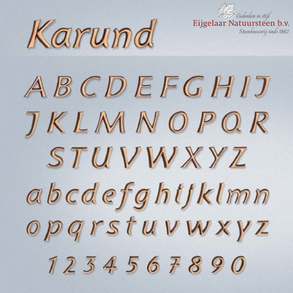 Bronze en aluminium lettertypen