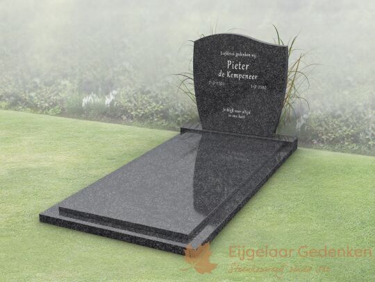 Budget golfkop grafmonument met gesloten dekplaat