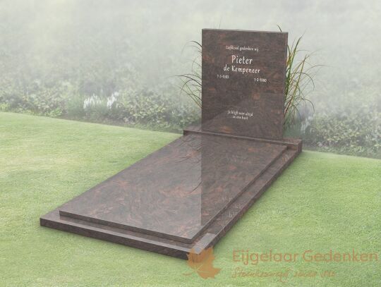 Budget golfkop grafmonument met gesloten dekplaat
