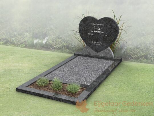 Budget grafmonument hartvorm met open gedeelte