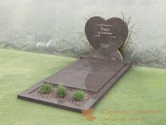 Budget grafmonument met gesloten dekplaat en bloemstrook