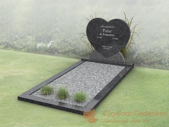 Budget hartvorm grafmonument met open gedeelte
