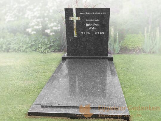 Christelijk grafmonument met uitgespaard kruis