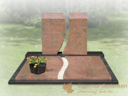 Dubbel grafmonument met scheur 011