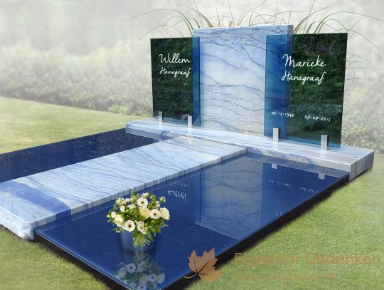 Familiegraf van Azul Macauba en glas