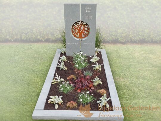 Grafmonument met cortenstalen boom