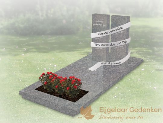 Grafmonument met dubbele RVS band model 2016-146