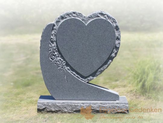 Grafsteen hart met natuurlijke vorm