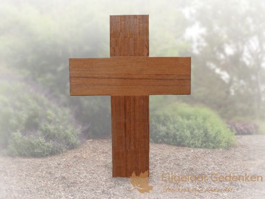 Grafsteen hout 01 | E139 | kruis van teakhout