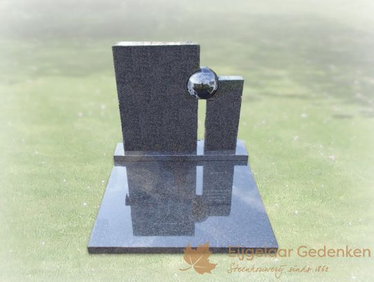 Grafsteen kort graf 06 met wereldbol