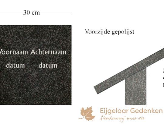 Grafsteen tekstplaat aanbieding voor urngraf of algemeen graf