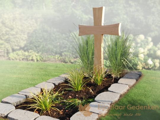 Super Houten grafmonumenten van teakhout en versteend hout YQ-07