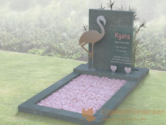 Kindermonument met flamingo van RVS