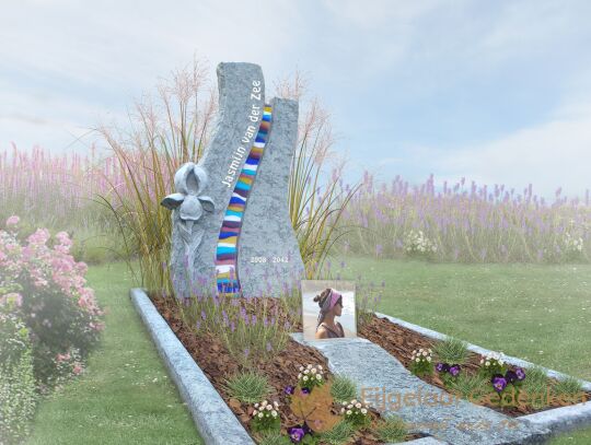 Kleurrijk kindermonument met glas