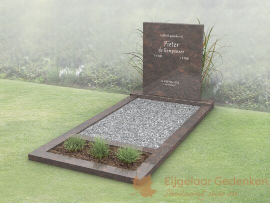 Modern budget grafmonument met bloemstrook