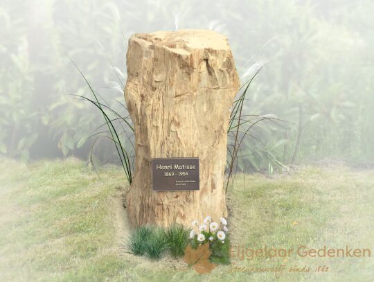 Versteend hout grafmonument