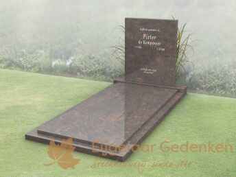 Budget golfkop grafmonument met gesloten dekplaat