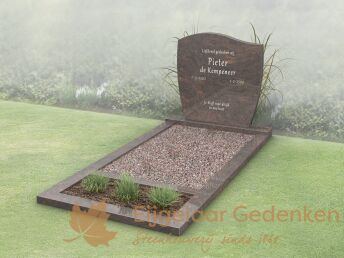 Budget golfkop grafmonument met open gedeelte met split