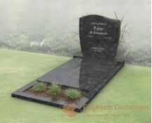 Budget golfkop grafmonument met bloemstrook en dekplaat foto 4