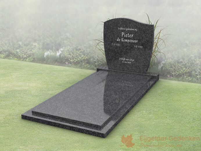 Budget golfkop grafmonument met gesloten dekplaat foto 1