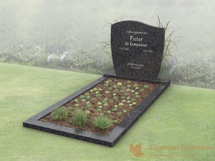 Budget golfkop grafmonument met liggend gedeelte  foto 1
