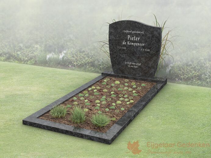 Budget golfkop grafmonument met liggend gedeelte foto 1