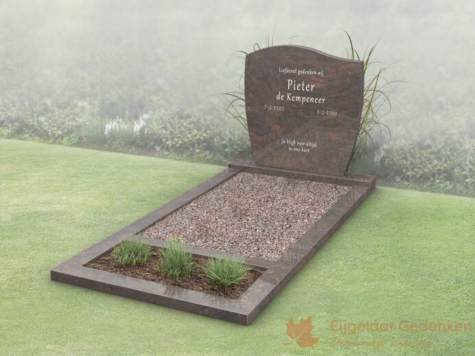 Budget golfkop grafmonument met open gedeelte met split foto 1