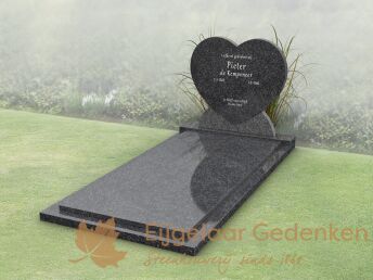 Budget grafmonument hartvorm met gesloten dekplaat