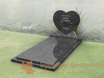 Budget grafmonument hartvorm met gesloten dekplaat