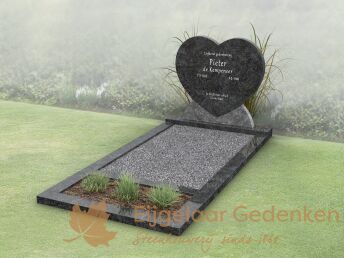 Budget grafmonument hartvorm met open gedeelte