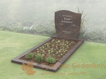 Budget grafmonument met golfkop en open gedeelte