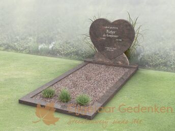 Budget grafmonument met hartvorm en open gedeelte