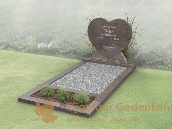 Budget grafmonument met open gedeelte en bloemstrook