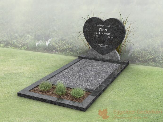Budget grafmonument hartvorm met open gedeelte foto 1