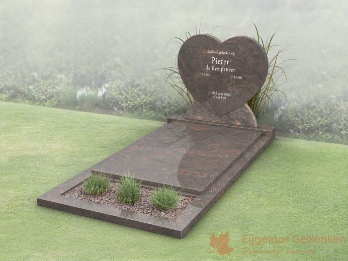 Budget grafmonument met gesloten dekplaat en bloemstrook foto 1