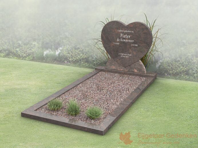 Budget grafmonument met hartvorm en open gedeelte foto 1