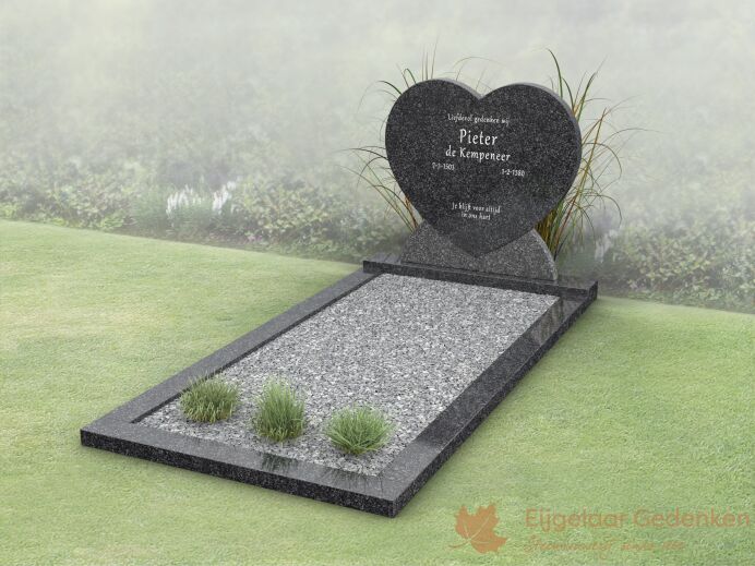 Budget hartvorm grafmonument met open gedeelte foto 1