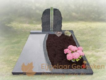 Dubbel grafmonument met glas 024