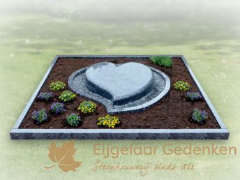 Dubbel grafmonument met hartje 037