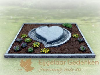 Dubbel grafmonument met hartje 037