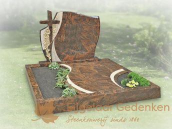 Dubbel grafmonument met kruis 016