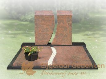 Dubbel grafmonument met scheur 011