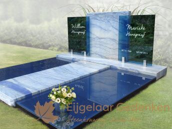 Familiegraf van Azul Macauba en glas