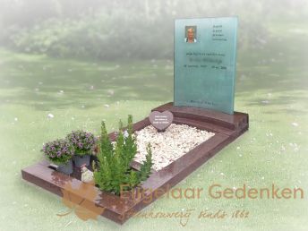 Glazen grafmonument AE06 met foto