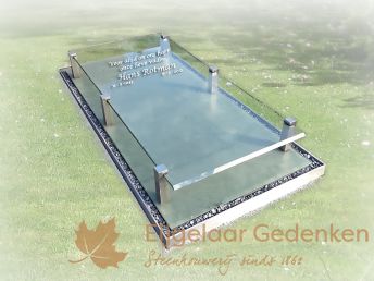 Glazen grafmonument AE31 | E151 met zwevend glas