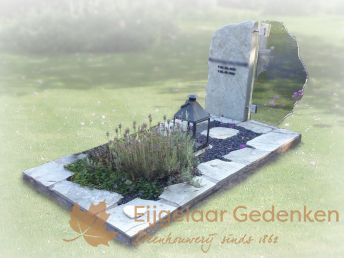 Glazen grafmonument AE56 met gekarteld glas