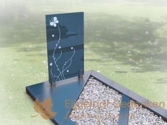 Glazen grafmonument AE71 | E150 | blauw glas