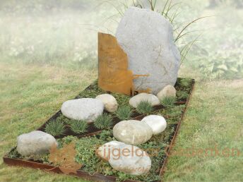 Grafmonument jager van cortenstaal