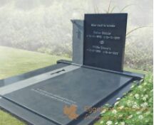 Grafmonument met bronzen letters voor familiegraf foto 1